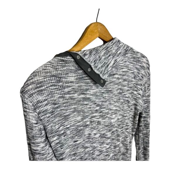 Anthropologie | Dolan Left Coast Snap-Neck Pullover Marled Gray Sweater | S - Picture 7 of 8